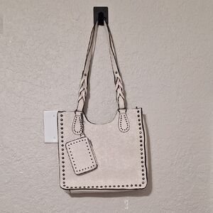 Sam & Hadley - Elegant OFf White Studded Tote Style Bag